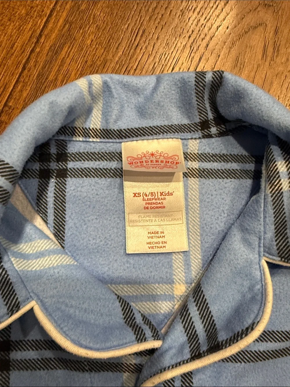 Christmas Plaid Pajama Set size xs 4/5